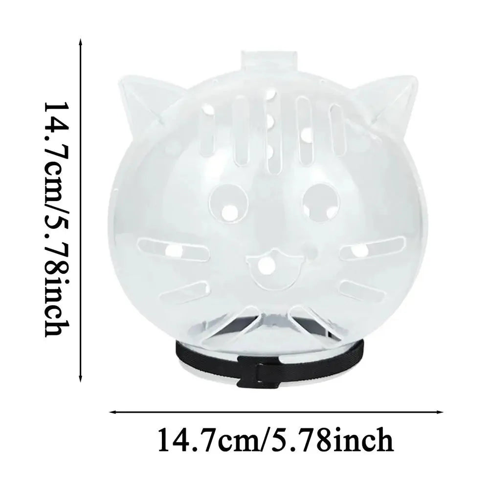 Transparent Breathable Cat Bubble Muzzle & Face Cover - for Bathing, Nail Trimming, Shedding, Bite Prevention, Behavior Training PawsnHeart