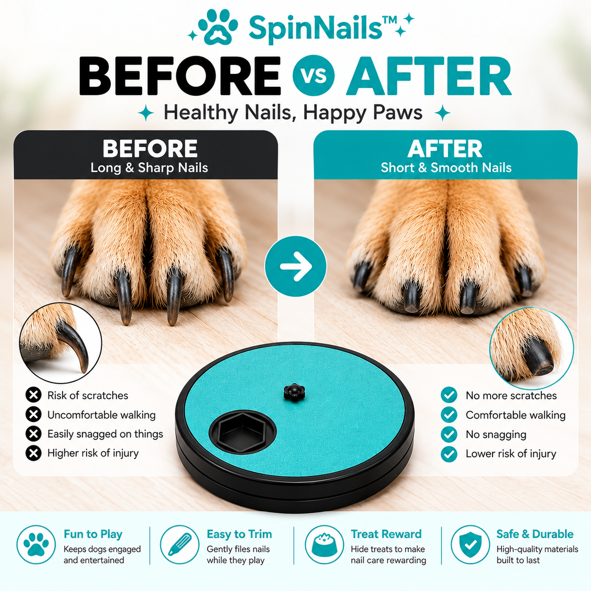 SpinNails™ Treat & Scratch Nail Board 🐾