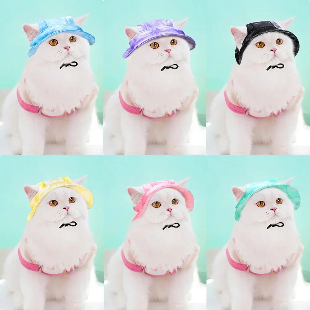 Small Dog Cat Hats Cat Cowboy Hat with Ear Holes Tiny Pet Birthday Party Costume Cat Headwear Puppy Dog Kitten Hat Chihuahua Cap PawsnHeart