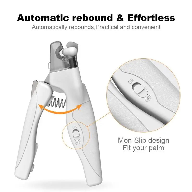 Pet Nail Clipper with LED Light Dog Cat Special Blood Line Scissors Multifunction Nail Trimmer Pet Cleaning Grooming Supplies PawsnHeart