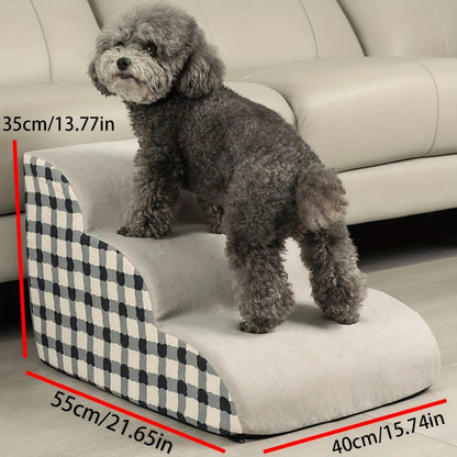 Pet 2/3 Steps High Density Foam Dog Secure Stairs Ramps Non-Slip Pet Steps for Older Dogs Pet with Joint Pain Sofa Bed Ladder PawsnHeart