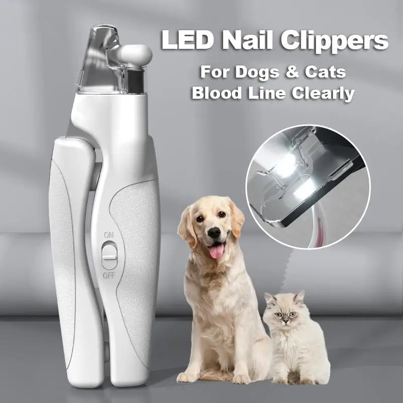 Pet Nail Clipper with LED Light Dog Cat Special Blood Line Scissors Multifunction Nail Trimmer Pet Cleaning Grooming Supplies PawsnHeart