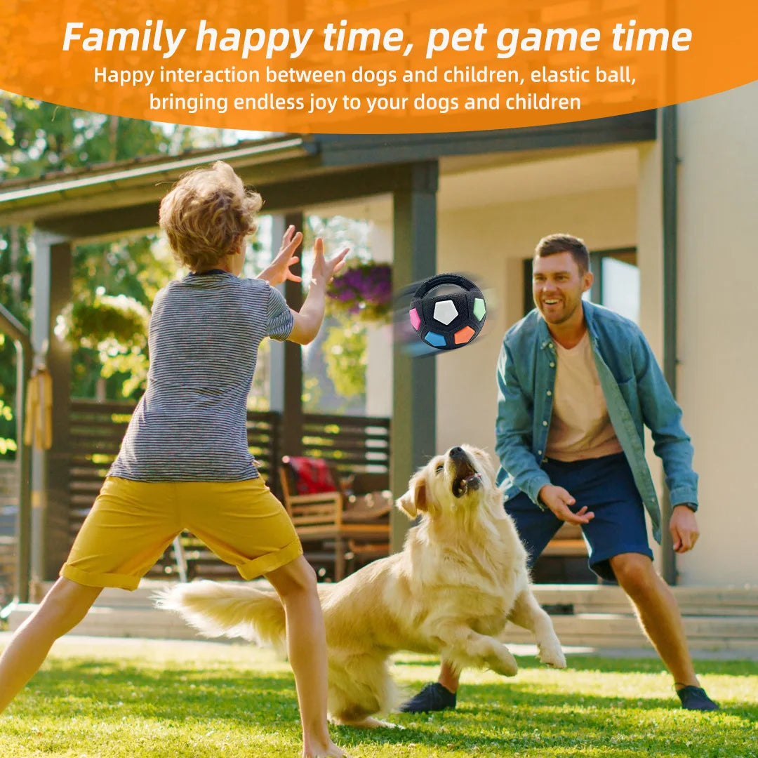 New football tennis ball shaped pet dog toys, durable teething relief to accompany outdoor training squeak toys PawsnHeart