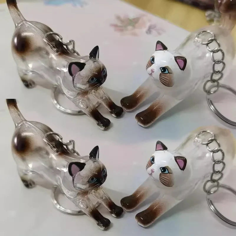 New Cute Cat Hair Storage Box Keychains Bag Hanging Pendant Pet Hair Fur Transparent Creative Souvenir Pet Memorial Ideal Gifts PawsnHeart