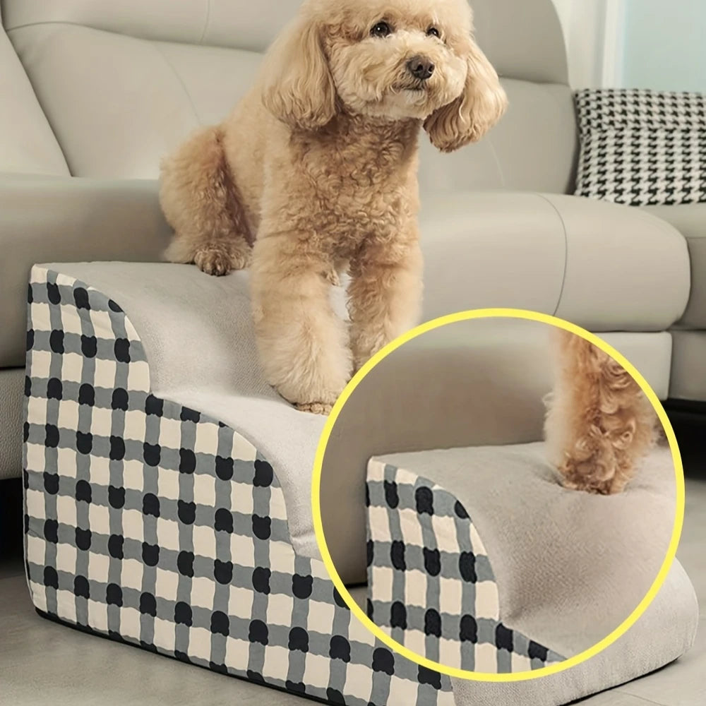 Pet 2/3 Steps High Density Foam Dog Secure Stairs Ramps Non-Slip Pet Steps for Older Dogs Pet with Joint Pain Sofa Bed Ladder PawsnHeart
