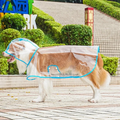Dogs going out, transparent waterproof raincoat with hat pet raincoat PawsnHeart